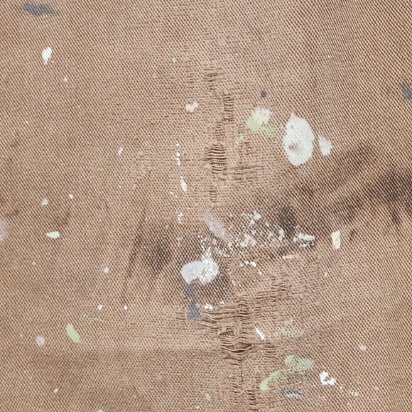 Paint Splattered Thrashed Destroyed Gap Jeans Vintage Grunge Streetwear Brown - Picture 2 of 13
